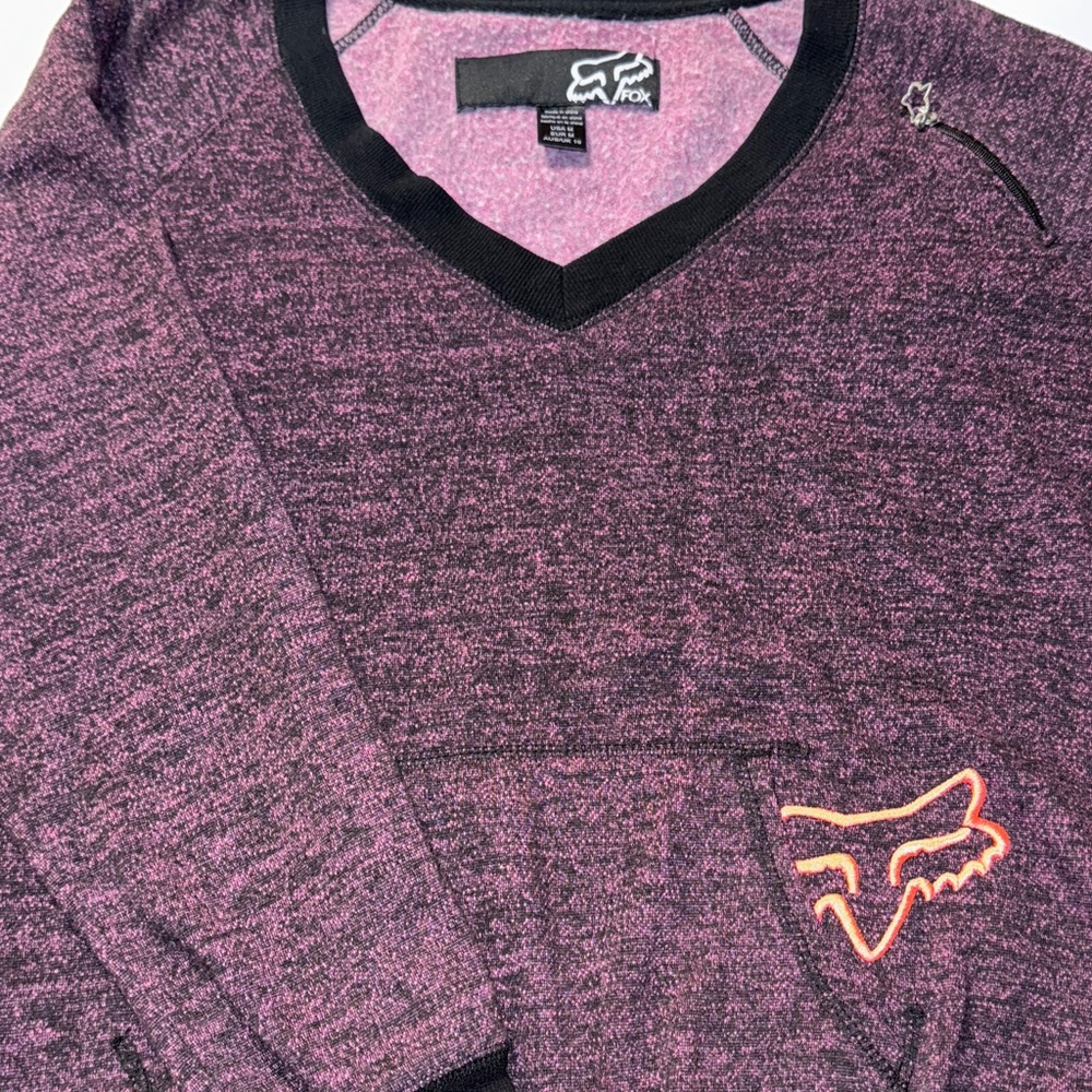 Y2K Fox Women’s Purple/Pink  V-NeckSweater with‎ pocket